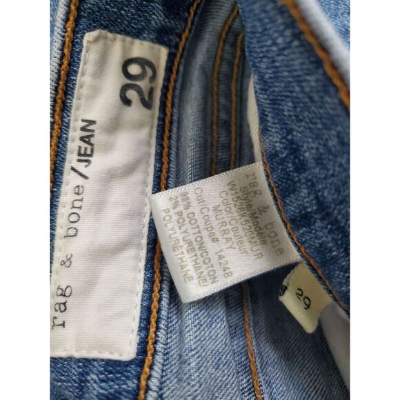 Rag & Bone Capri 29 Womens Mid Rise Medium Wash Distressed Knee Skinny Leg Summe - Picture 6 of 6